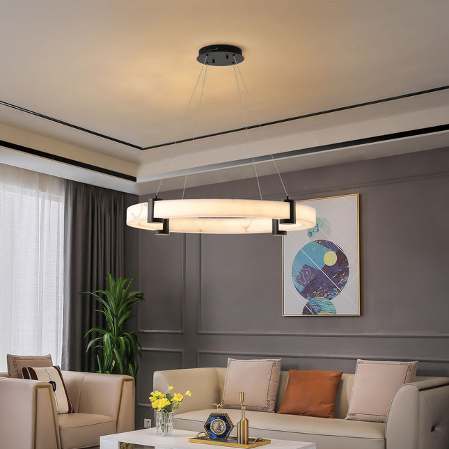 Luxe Marble-Textured 24" LED Pendant Light Home Decor > Lighting > Ceiling Lights > Chandelier TriadCommerceInc