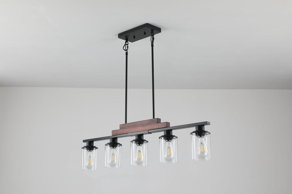 Lucienne Walnut & Iron 5-Light Chandelier Home Decor > Lighting > Ceiling Lights > Pendant Lights TriadCommerceInc