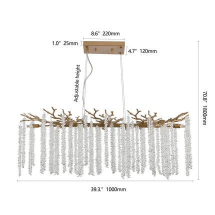 Aurora Grandeur 40" Cascading Crystal Chandelier Home Decor > Lighting > Ceiling Lights > Chandelier > Linear Chandeliers TriadCommerceInc