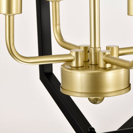Seraphine Matte Black Lantern Chandelier with Gold Trim Home Decor > Lighting > Ceiling Lights > Pendant Lights TriadCommerceInc