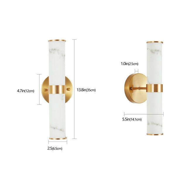 Modern Gold Resin Wall Sconce Set of 2 Wall Lighting TriadCommerceInc   