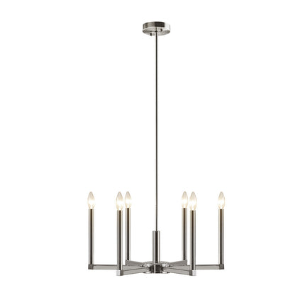 Rivella Polished Nickel Candelabra Chandelier Chandeliers TriadCommerceInc   