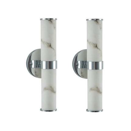 Marble and Chrome Wall Sconce, Set of 2, Wall Lighting TriadCommerceInc   
