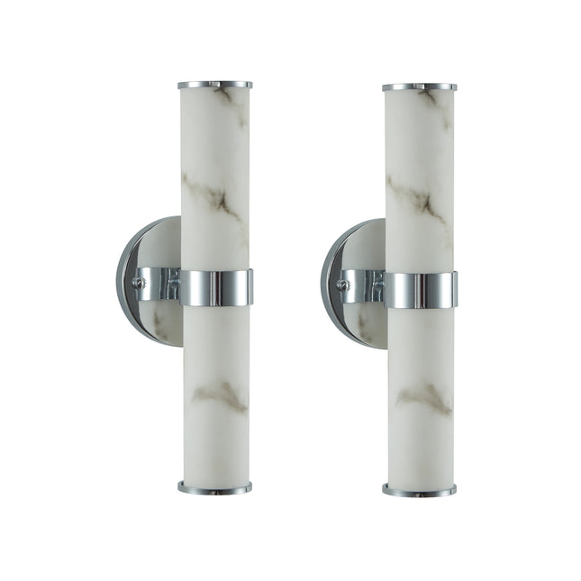 Marble and Chrome Wall Sconce, Set of 2, Wall Lighting TriadCommerceInc   