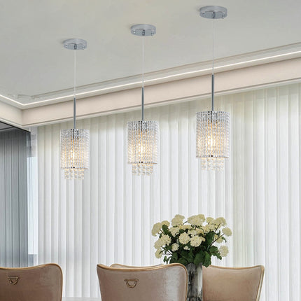 Ellie 3-Pack Modern Crystal Pendant Lights with Adjustable Chrome Finish Pendants TriadCommerceInc   