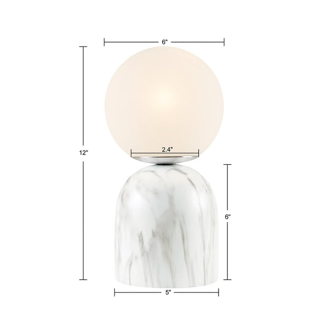 Frosted Glass Globe Resin Table Lamp Table Lamps TriadCommerceInc   