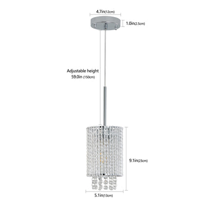 Ellie 3-Pack Modern Crystal Pendant Lights with Adjustable Chrome Finish Pendants TriadCommerceInc   