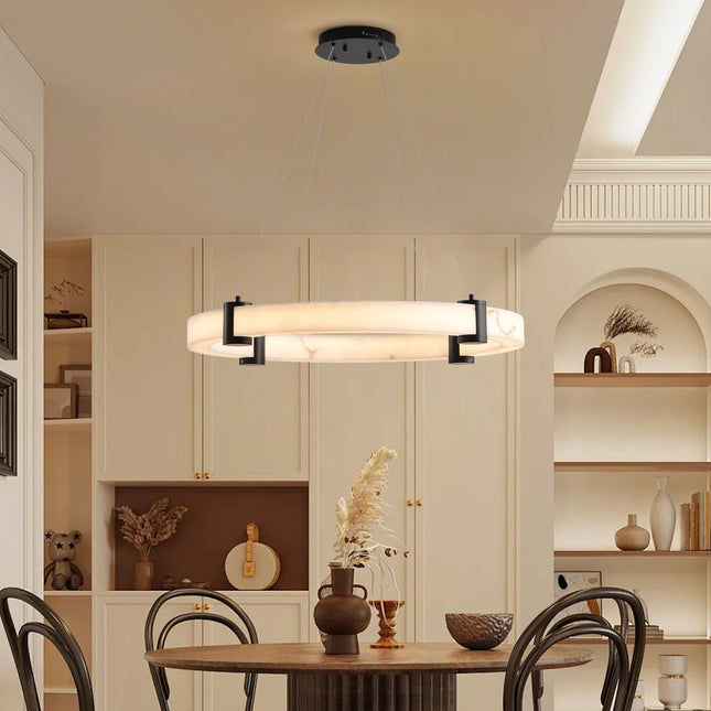 Luxe Marble-Textured 24" LED Pendant Light Home Decor > Lighting > Ceiling Lights > Chandelier TriadCommerceInc