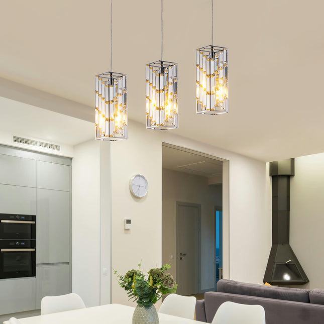 Isla 3-Pack Modern Crystal Pendant Lights with Chrome Finish Home Decor > Lighting > Ceiling Lights > Pendant Lights TriadCommerceInc