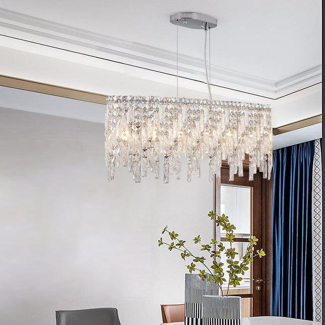Silver Elegant Oval Crystal Chandelier Home Decor > Lighting > Ceiling Lights > Chandelier TriadCommerceInc