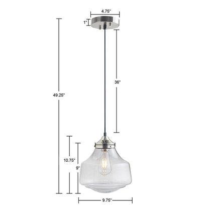 Ophelia Smoke Grey Glass Pendant Pendants TriadCommerceInc   