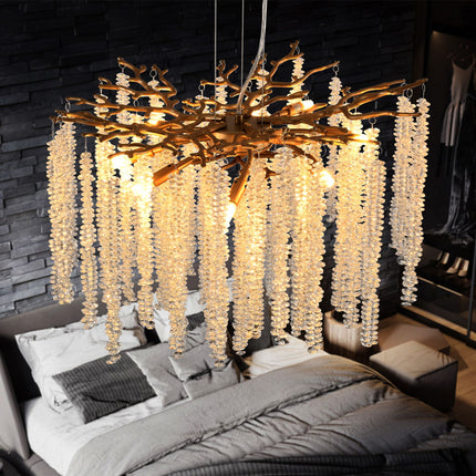 Aurora Cascade 24" Gold Crystal Chandelier Home Decor > Lighting > Ceiling Lights > Chandelier TriadCommerceInc