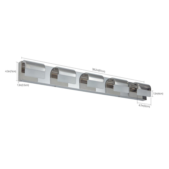 Camille 5-Light Modern LED Bathroom Vanity Light Vanity Lighting TriadCommerceInc   