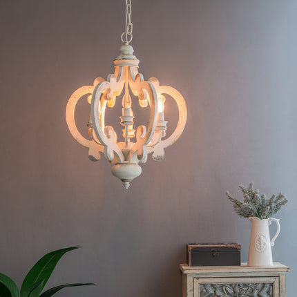 Baroda Antique Wood Curved Chandelier Home Decor > Lighting > Ceiling Lights > Chandelier TriadCommerceInc