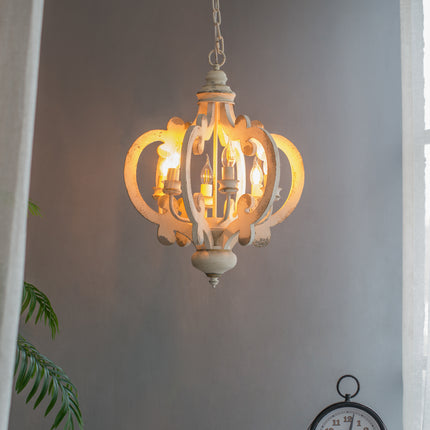 Baroda Antique Wood Curved Chandelier Home Decor > Lighting > Ceiling Lights > Chandelier TriadCommerceInc