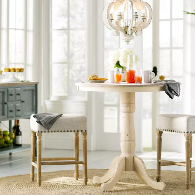 Antiqued Wood And Metal Chandelier, White Home Decor > Lighting > Ceiling Lights > Chandelier TriadCommerceInc