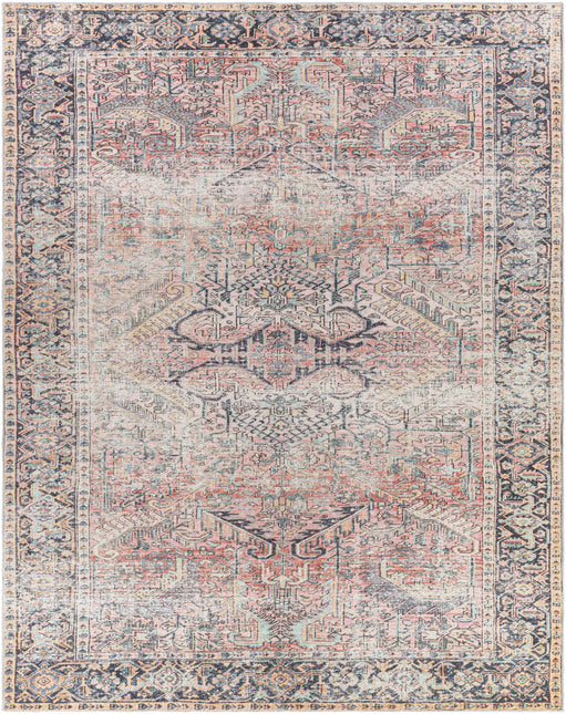 Pink Dunshaughlin Distressed Washable Area Rug - Clearance Rugs TriadCommerceInc 7'6" x 9'6" Rectangle
