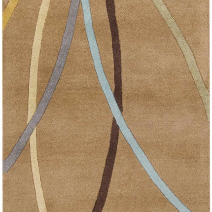 Davison Brown Geometric Modern Wool Rug Rugs TriadCommerceInc 2'6" x 8' Runner