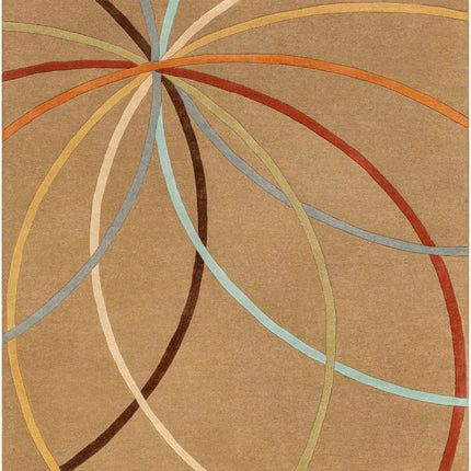 Davison Brown Geometric Modern Wool Rug Rugs TriadCommerceInc 7'6" x 9'6" Rectangle