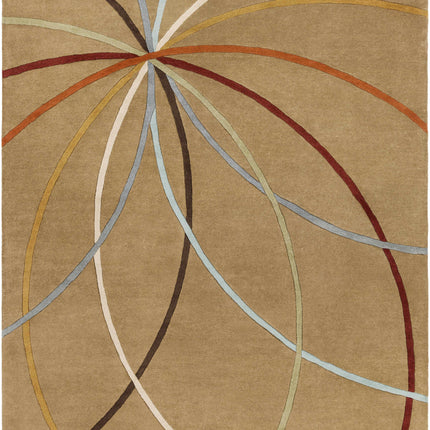 Davison Brown Geometric Modern Wool Rug Rugs TriadCommerceInc 8' x 11' Rectangle