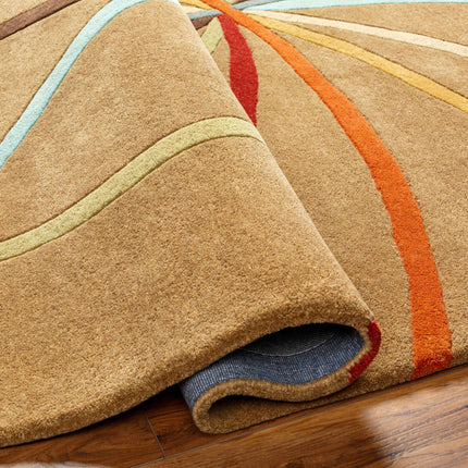 Davison Brown Geometric Modern Wool Rug Rugs TriadCommerceInc