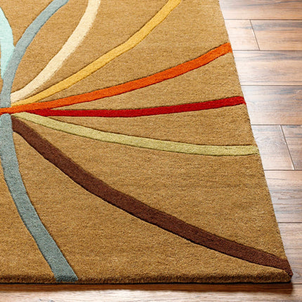 Davison Brown Geometric Modern Wool Rug Rugs TriadCommerceInc
