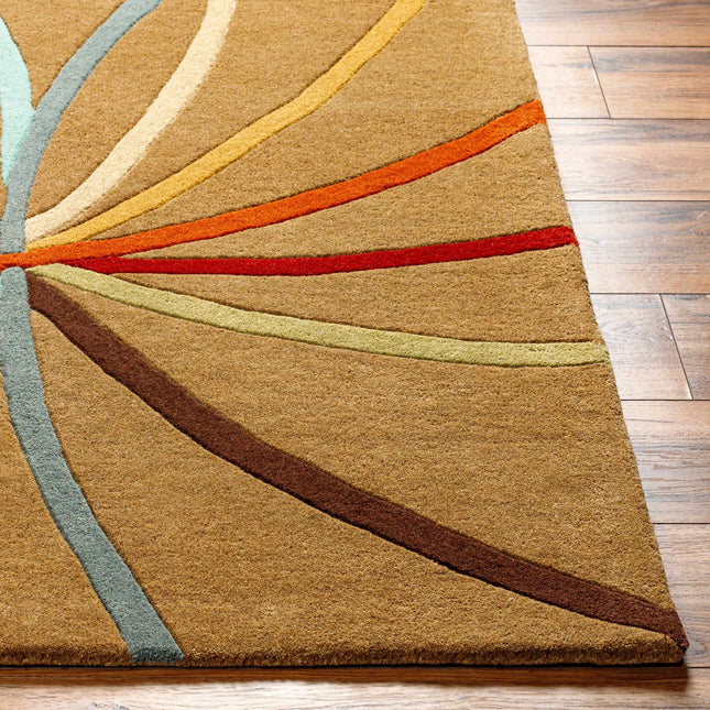 Davison Brown Geometric Modern Wool Rug Rugs TriadCommerceInc