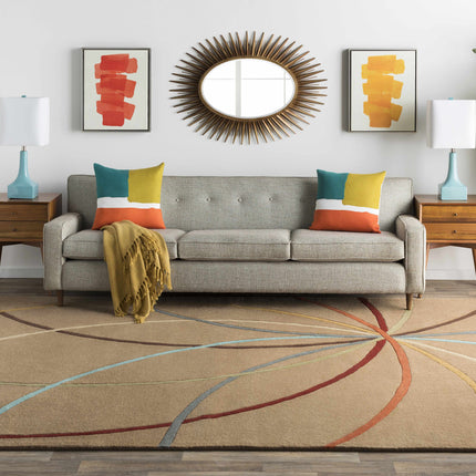 Davison Brown Geometric Modern Wool Rug Rugs TriadCommerceInc