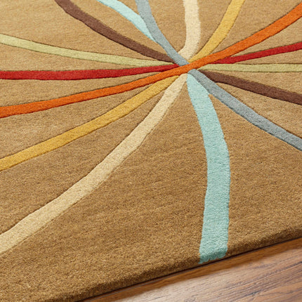 Davison Brown Geometric Modern Wool Rug Rugs TriadCommerceInc