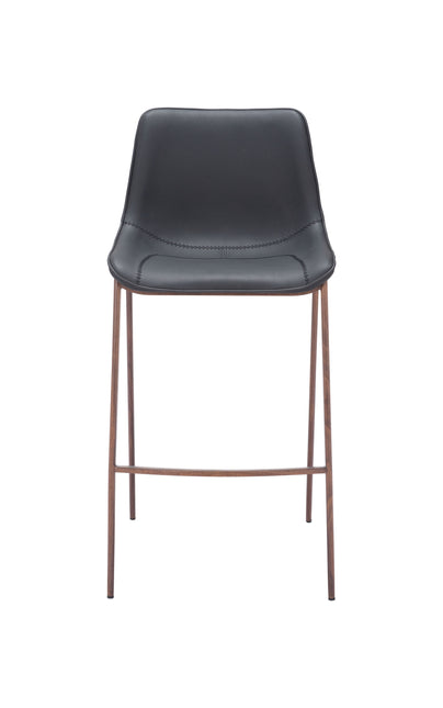 Magnus Barstool (Set of 2) Black & Walnut Barstools TriadCommerceInc   