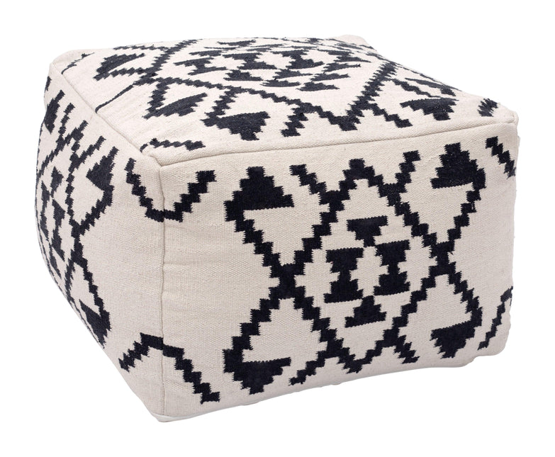 Lizardo Ottoman Beige & Black Ottomans TriadCommerceInc Default Title  