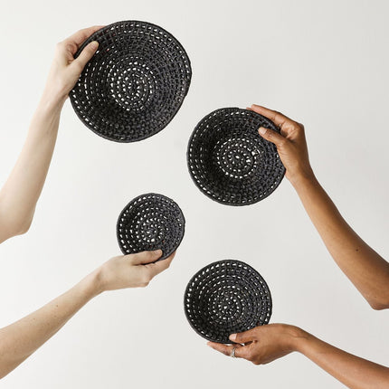 Eluka Black Nesting Snack Basket Set of 4 Baskets TriadCommerceInc