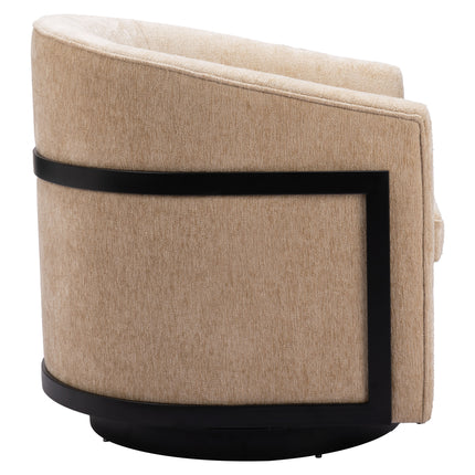 Hanko Swivel Chair Golden Beige Chairs TriadCommerceInc   