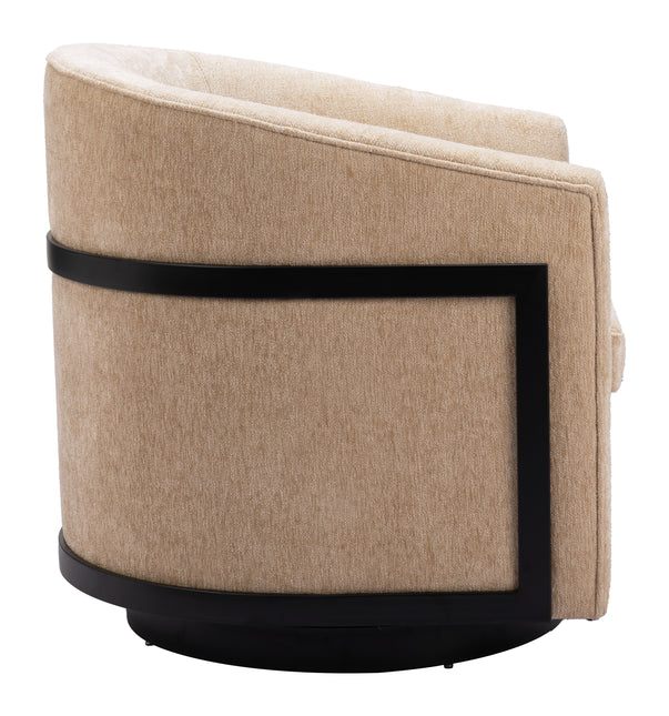 Hanko Swivel Chair Golden Beige Chairs TriadCommerceInc   