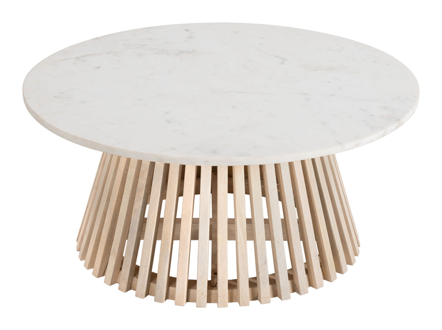 Mazara Coffee Table White & Natural Coffee Tables TriadCommerceInc   