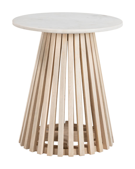 Mazara Side Table White & Natural Side Tables TriadCommerceInc Default Title  