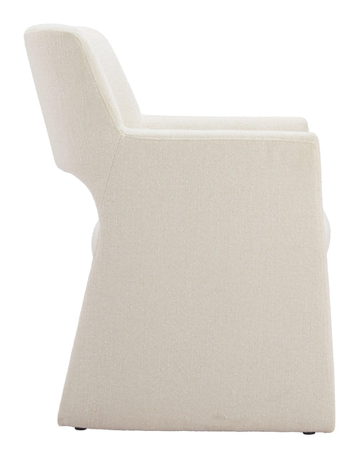 Minet Dining Chair Linen White Chairs TriadCommerceInc   