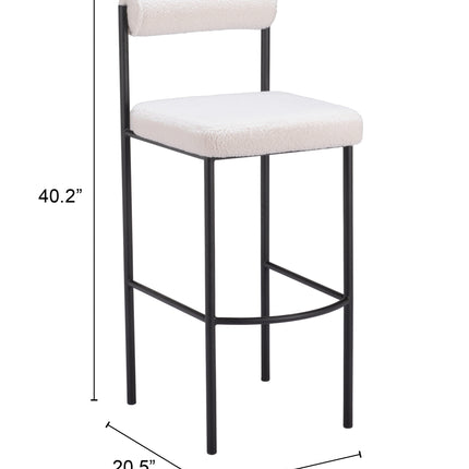 Livorno Barstool (Set of 2) Ivory Barstools TriadCommerceInc   