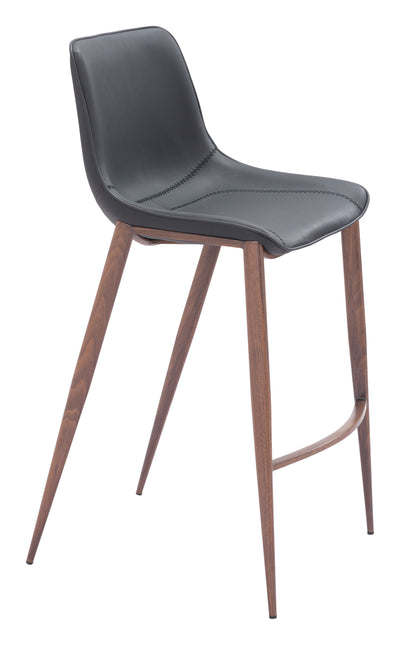 Magnus Barstool (Set of 2) Black & Walnut Barstools TriadCommerceInc Default Title  