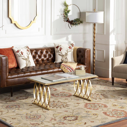 Caesar 1116 Hand Tufted Beige & Rust Wool Rug Rugs TriadCommerceInc