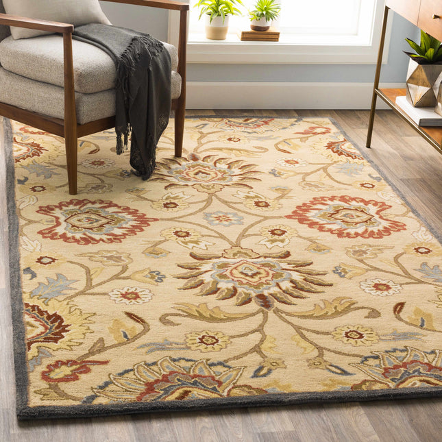 Caesar 1116 Hand Tufted Beige & Rust Wool Rug Rugs TriadCommerceInc