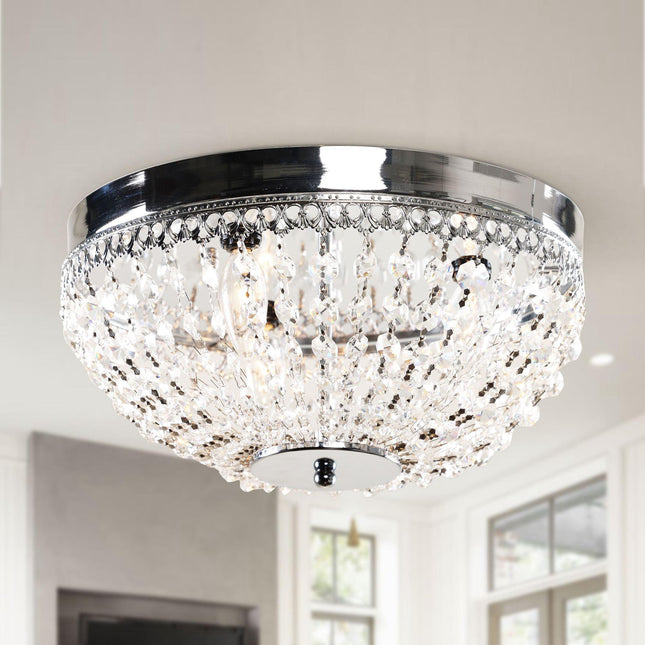 14" Erhard 3-Light Chrome Flush Mount Light Fixture Home Decor > Lighting > Ceiling Lights > Flush Mount Ceiling Lights TriadCommerceInc