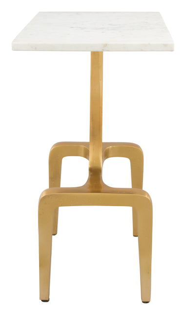 Clement Side Table White & Gold Side Tables TriadCommerceInc   