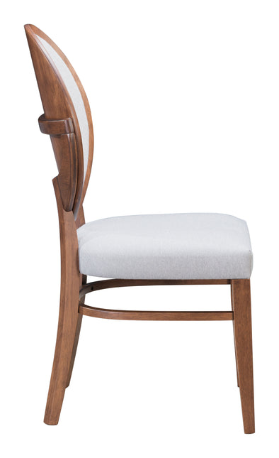 Regents Dining Chair (Set of 2) Walnut & Light Gray Chairs TriadCommerceInc   