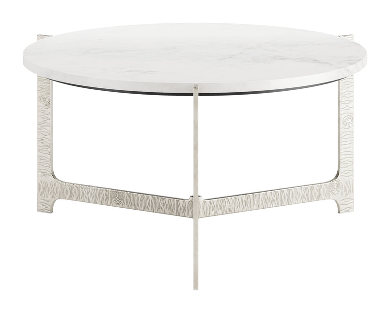 Barmas Coffee Table White & Silver Coffee Tables TriadCommerceInc   
