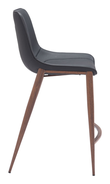 Magnus Counter Stool (Set of 2) Black & Walnut Counter Stools TriadCommerceInc   