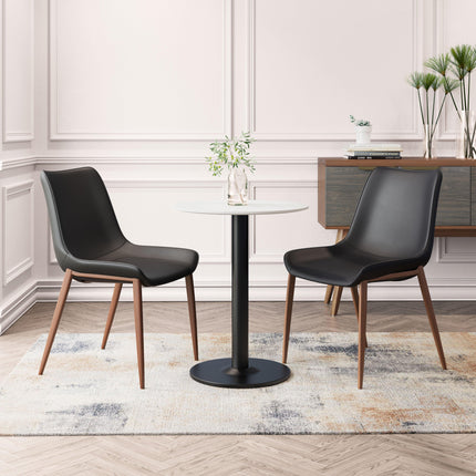 Magnus Dining Chair (Set of 2) Black & Walnut Chairs TriadCommerceInc   