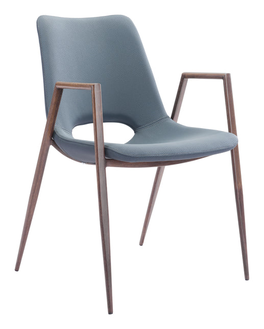 Desi Dining Chair (Set of 2) Blue & Walnut Chairs TriadCommerceInc Default Title  