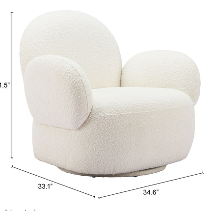 Pilka Swivel Chair White Chairs TriadCommerceInc   