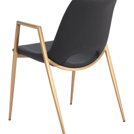 Desi Dining Chair (Set of 2) Black & Gold Chairs TriadCommerceInc   